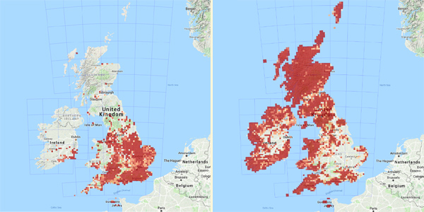 Sample maps from the BSBI database